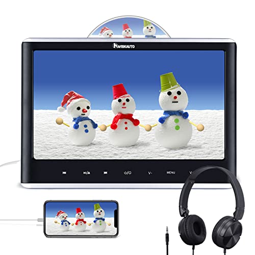 12” Reproductor de DVD para Coche con Entrada HDMI, DVD para Reposacabezas con Auriculares, soporta USB/SD, DVD/CD región Libre - NAVISKAUTO