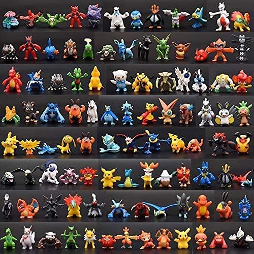 144 Pcs Pokémon Mini Figuras de PVC no Repetidas Pokémon Pop Pokémon Estatua Estatuilla Figuras Adornos 2-3cm