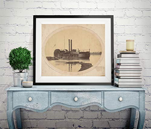 1863 foto cañonero Tyler, donde W.W. Stuart sirve durante la Guerra Civil timberclad Steamer cañonero USS Tyler – con tripulación de la cubierta.