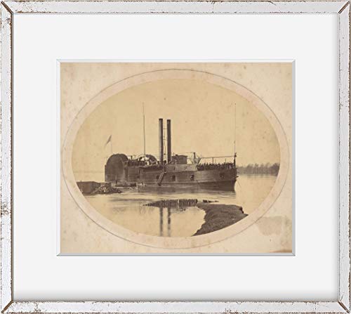 1863 foto cañonero Tyler, donde W.W. Stuart sirve durante la Guerra Civil timberclad Steamer cañonero USS Tyler – con tripulación de la cubierta.