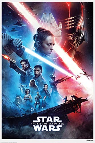 1art1 Star Wars Póster (91x61 cm) Episodio IX El Ascenso de Skywalker Cartel De Cine Y 1 Lote De 2 Varillas Transparentes