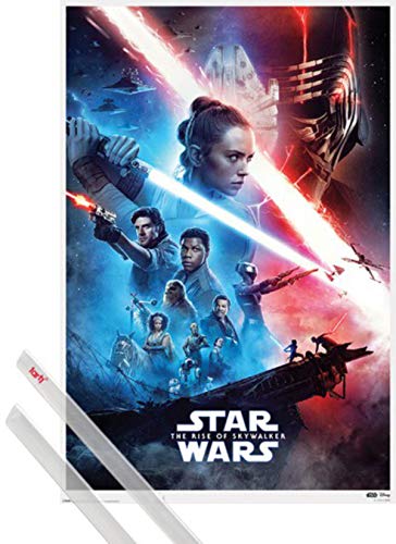 1art1 Star Wars Póster (91x61 cm) Episodio IX El Ascenso de Skywalker Cartel De Cine Y 1 Lote De 2 Varillas Transparentes