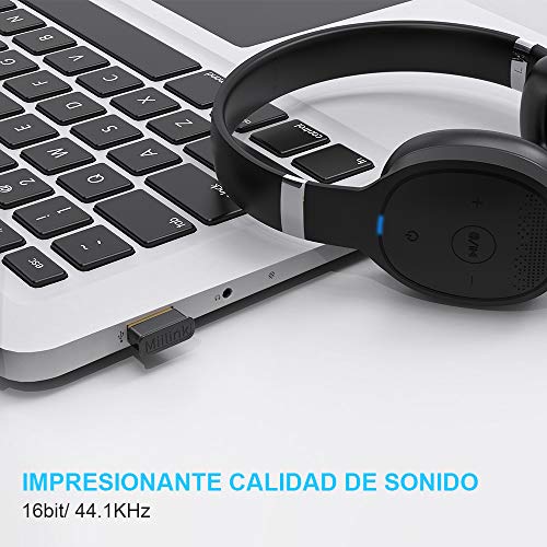 1mii Adaptador Bluetooth 5.0 para PC, USB Bluetooth Dongle para Win10/8/7, Receptor Bluetooth USB Ordenador/Portatil para Auriculares, Altavoz Bluetooth, Teclado, Ratón, Transferencia de Datos