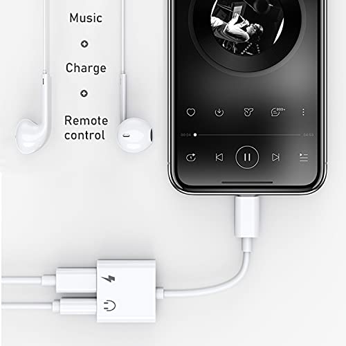 [2 en 1]Adaptador de iPhone,Apple MFi Certificado Lightning a 3.5 mm Jack Aux Audio Auriculares Compatible con iPhone 12/11/8 Adaptador de audio para auriculares,compatible con todos IOS sistemas iOS
