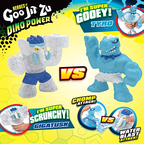 2 Figuras de Heroes of Goo Jit Zu Dino Power, Juego de Dos Figuras de acción de Artic Showdown, Tyro Versus Gigatusk