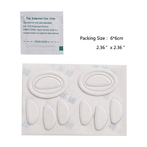 2 Juegos de Patines para ratón Almohadillas para pies deslizantes Pegatina para pies de ratón para Zowie EC1-B EC2-B Mouse Blanco Bordes curvos Redondeados pies de ratón Alfombrilla de ratón