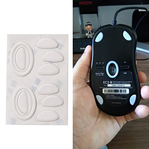 2 Juegos de Patines para ratón Almohadillas para pies deslizantes Pegatina para pies de ratón para Zowie EC1-B EC2-B Mouse Blanco Bordes curvos Redondeados pies de ratón Alfombrilla de ratón