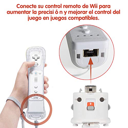 2 Piezas Wii Motion Plus Adaptador de Control Remoto Acelerador para Mando a Distancia Wii Wii U, Blanco