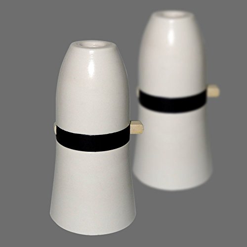 2 soportes para lámpara de casa de bayoneta B22 T2, estilo vintage, color blanco