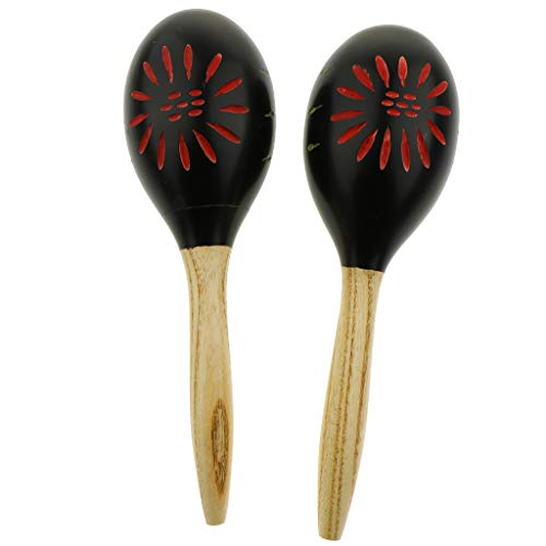 2 Unids de Maraca Martillo de Arena de Madera Sand Martillos Accesorio Musical de Percusión - Negro