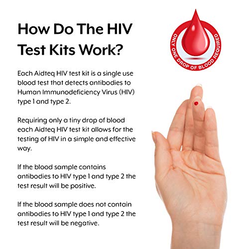 2 x Kits de prueba rápida profesional del VIH Aidteq | Autopruebas de VIH-1 y VIH-2 | Nivel de sensibilidad del 100% | Nivel de precisión del 99,79%
