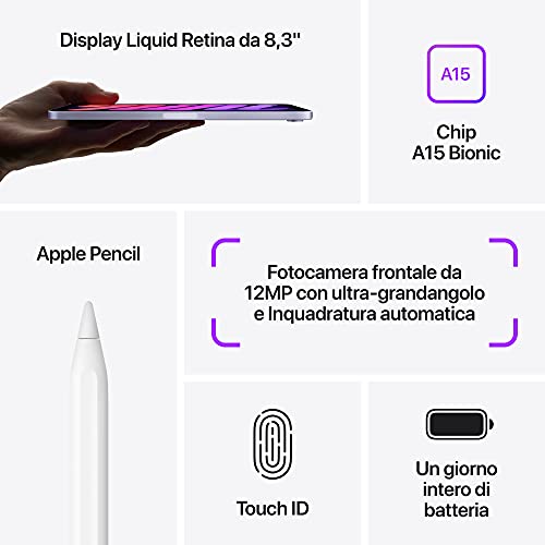 2021 Apple iPad mini (de 8,3 pulgadas con Wi-Fi, 64 GB) - Gris espacial (6.ª generación)