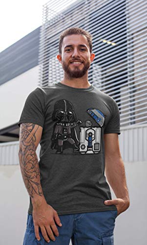 209-Camiseta Robotictrashcan (M,Gris Oscuro)