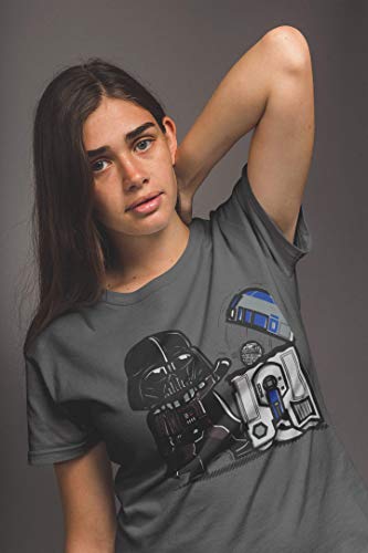 209-Camiseta Robotictrashcan (M,Gris Oscuro)