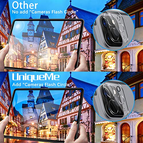 [2+2 Pack]Unique Me Protector de Pantalla Compatible con iPad Pro 2021/2020 12.9“ y [2 Pack] Protector de lente de cámara Cristal Templado, [Cobertura máxima][Sin Burbujas] HD Vidrio Templado