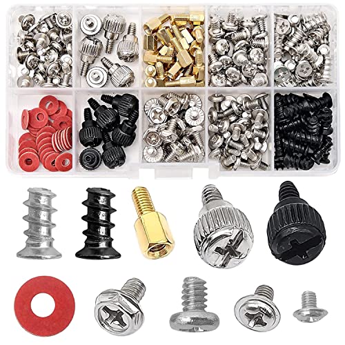 228 Piezas Kit de Tornillos de Ordenador Personal Tornillos de PC para Disco Duro Carcasa Placa Base Ventilador con una Caja de almacenamiento