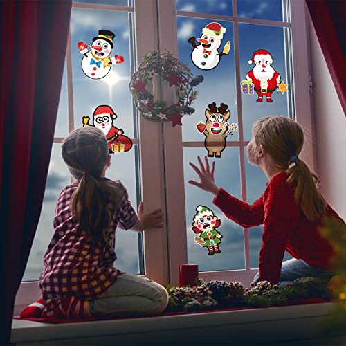 24 hojas de pegatinas de Navidad, juegos de fiesta de Navidad, pegatinas de bricolaje con Santa Claus para regalo de niños, haz tus propias actividades, regalos de fiesta de Navidad