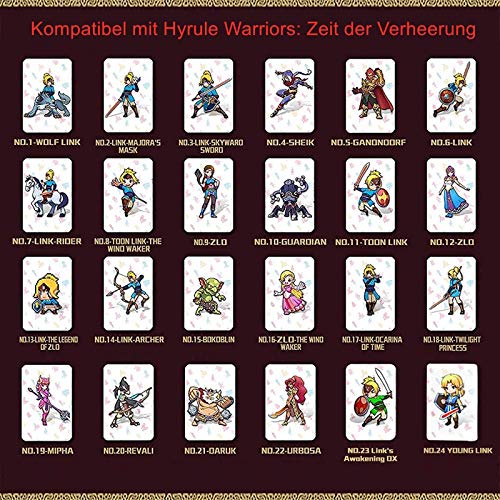24 Pcs NFC Tag Game Cards for the legend of Zelda Breath of the Wild BOTW, TLOZ Series NFC…