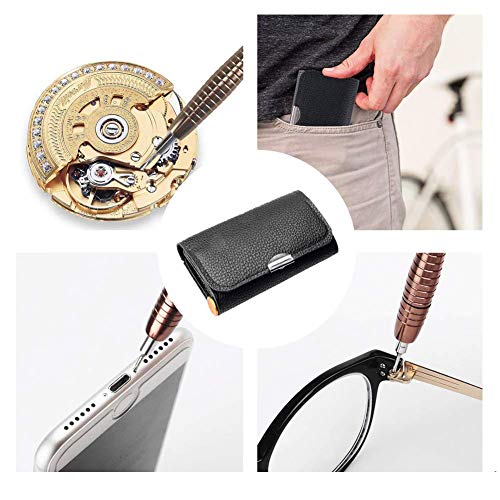 25 en 1 Juego de Mini Destornilladores de Precisión, Vakki Multiuso Kit de Herramientas de Reparación con Estuche de Cuero para Smartphone, Computadoras, PC, Talleres Electrónicos, Reparación de Gafas