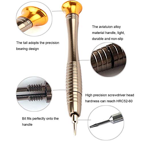 25 en 1 Juego de Mini Destornilladores de Precisión, Vakki Multiuso Kit de Herramientas de Reparación con Estuche de Cuero para Smartphone, Computadoras, PC, Talleres Electrónicos, Reparación de Gafas