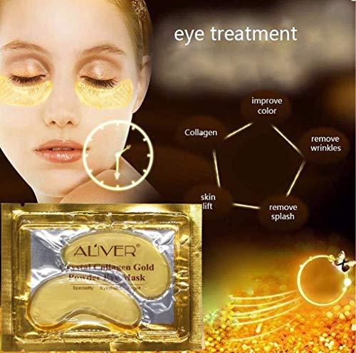 (25 Pairs) Crystal 24K Gold Powder Gel Collagen Eye Mask,Premium Anti Aging, Anti Wrinkle, Moisturiser for Under Eye Wrinkles, Remove Eye Bags, Under-eye, Dark Circles, Hydrating, Puffy Eyes