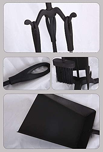 27.6in Fireplace Tools Set 4 PCS Kit Wrought Iron Indoor Fireset Stand Wood Log Holder Outdoor Fire Pit Hearth Accessories Kit