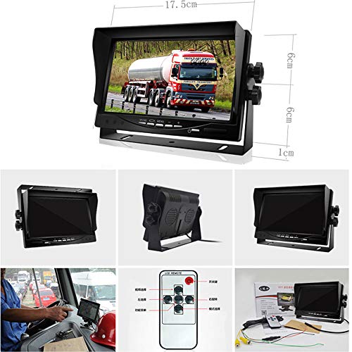 2×8LEDs Ángulo de Visión de 120 ° de Ancho IR Night Vison Cámara de Estacionamiento a Prueba de agua con 15M cable + 12V-24V 7 "TFT LCD HD Monitor de coche para Autobús /Camión /Remolque/ RV
