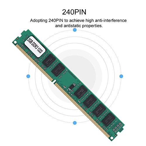 2GB DDR3 RAM, Bewinner DDR3 2GB DDR3 con 1333MHz, 240Pin RAM para transferencia de datos súper rápida Memoria RAM para PC, No requiere controlador, Completamente adecuado para Intel / AMD