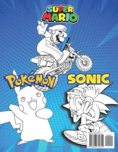 3 in 1 Anime Libro Da Colorare: +100 immagini di alta qualità, Libro da colorare speciale per bambini e appassionati da 3-7,4-8,8-10,8-12 anni, grandi regali per i bambini