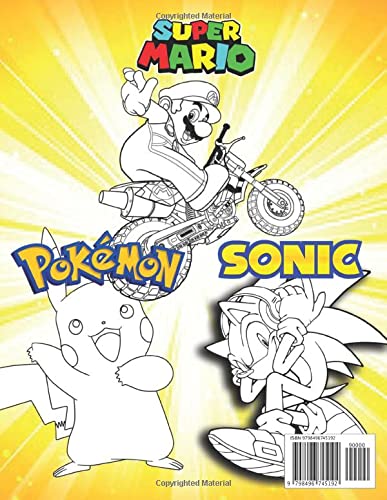 3 in 1 Anime Libro Da Colorare: +100 immagini di alta qualità, Libro da colorare speciale per bambini e appassionati da 3-7,4-8,8-10,8-12 anni, grandi regali per i bambini