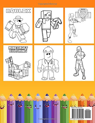 3 in 1 - Gaming Characters Coloring Book: Kids Coloring Books With Amazing Combination Of Minecraft, Fornite And Roblox, Suitable For All Ages, Kids, Boys, Girls, Adults.