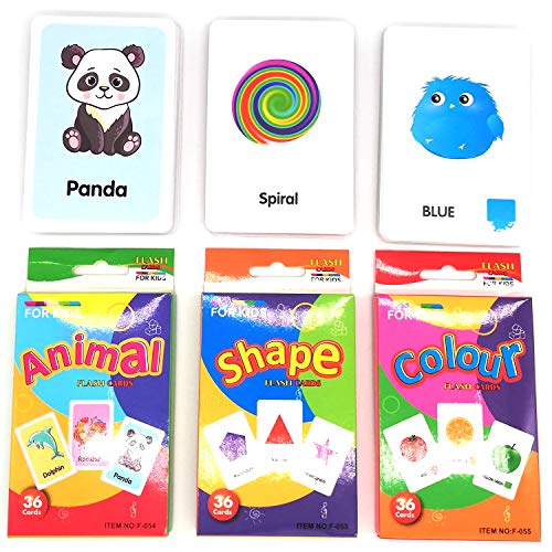 3 juegos de tarjetas didácticas educativas forman tarjetas didácticas de animales y colores para niños pequeños