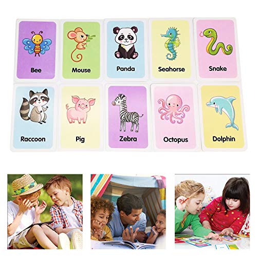 3 juegos de tarjetas didácticas educativas forman tarjetas didácticas de animales y colores para niños pequeños