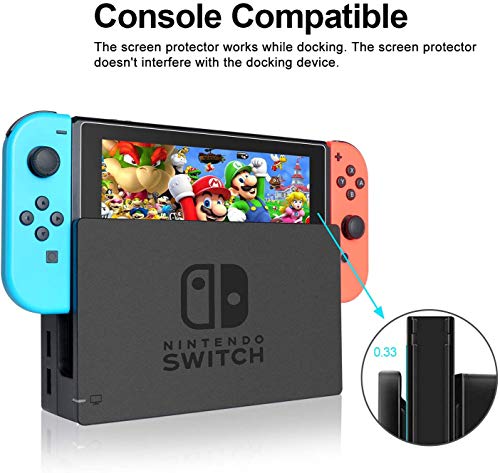 [3 Unidades]Aishtec Protector de Pantalla para Nintendo Switch, [Dureza 9H] Transparente HD Anti-Arañazos - 3 Unidades