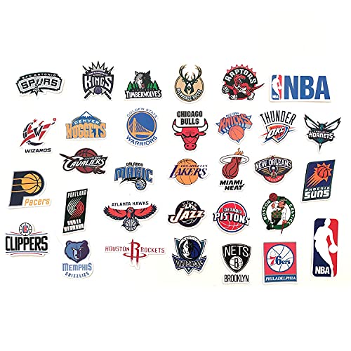 32 Pegatinas de Baloncesto. Pegatinas Asociacion Basquetbol NBA. Pegatinas Lakers, Chicago Bulls, Orlando Magic u Mucho mas