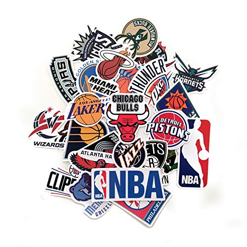 32 Pegatinas de Baloncesto. Pegatinas Asociacion Basquetbol NBA. Pegatinas Lakers, Chicago Bulls, Orlando Magic u Mucho mas