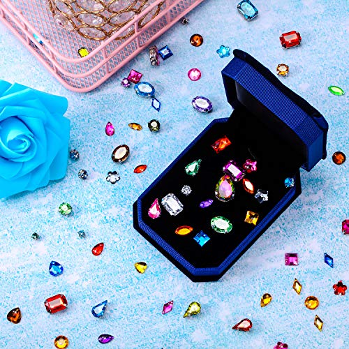 320 Gemas Acrilicas Cristales Vidrios Diamantes de Imitación de Coser con Agujero Garra Plana de Engaste Punta de Plata Mezclar Forma Tamaño Mezcla para Bolsa Zapato Ropa Vestir Manualidades DIY