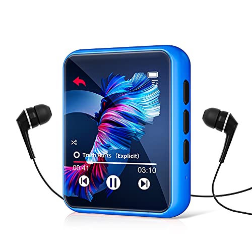 32GB Reproductor MP3 Bluetooth 5.0 con Pantalla Táctil Completa, JOLIKE HiFi Reproductor de Música con Altavoz Interno, Line-in Grabación de Voz, Radio FM, Podómetro, Soporte hasta 128 GB Tarjeta