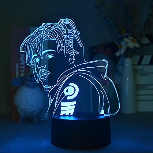 3D Led Luce notturna Illusion Lampada da scrivania American Rapper Xxxtation Ventole di raffreddamento Room Decorationfice Camera da letto-Pc_16 Colors With Remote