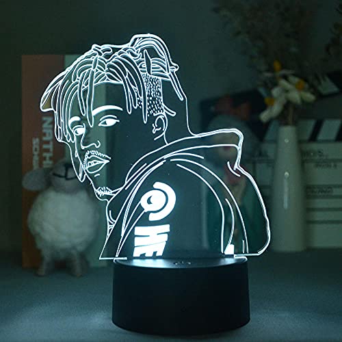 3D Led Luce notturna Illusion Lampada da scrivania American Rapper Xxxtation Ventole di raffreddamento Room Decorationfice Camera da letto-Pc_16 Colors With Remote