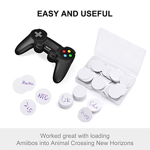 40 Tarjetas NFC 215, Tarjetas NFC 215 en Blanco Regrabables con Forma de Moneda de 25 mm/ 0,98 Pulgadas Compatible con TagMo Amiibo y NFC Teléfonos Móviles y Dispositivos Habilitados, Incluye 1 Caja