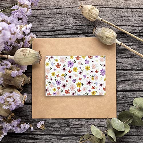 48 unidades, todo ocasión, varios tarjetas de Nota en blanco tarjetas de felicitación Set – 6 diseños de acuarela, Cactus flores plumas de pavo real – con sobres, incluye 10,2 x 15,2 cm