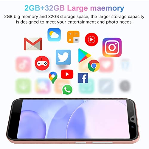4G Moviles Libres Baratos 6.0 Pulgadas Android 10.0,32GB ROM +2 GB RAM Smartphone Libres Quad Core Teléfono Móvil 4800mAh Face ID, Moviles Baratos y Buenos GPS/WiFi/Hotspot (2*SIM+1*SD) (Rosado)