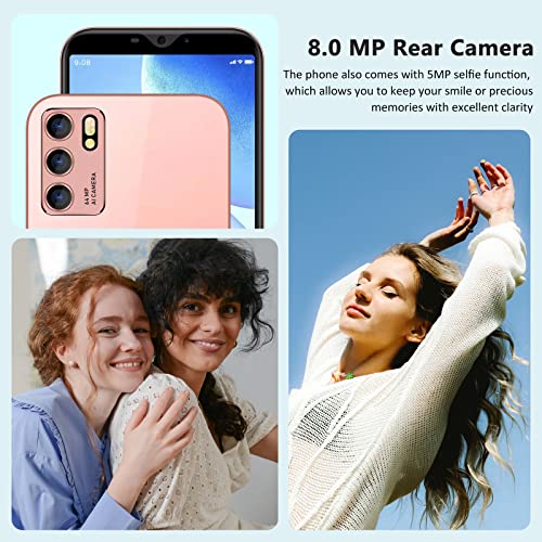 4G Moviles Libres Baratos 6.0 Pulgadas Android 10.0,32GB ROM +2 GB RAM Smartphone Libres Quad Core Teléfono Móvil 4800mAh Face ID, Moviles Baratos y Buenos GPS/WiFi/Hotspot (2*SIM+1*SD) (Rosado)