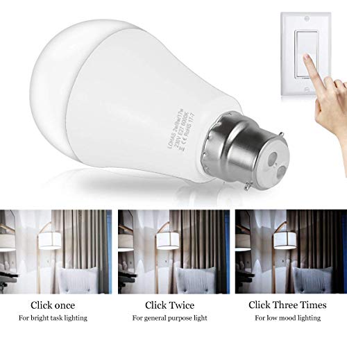4Pack B22 Bayonet LED Light Bulb Warm White 2700K Daylight 6000K Ball Bulbs 2W/8W/17W Dimmer Table Lamps 3in1 Scene Switch Ligh