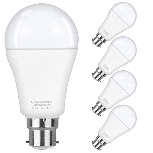 4Pack B22 Bayonet LED Light Bulb Warm White 2700K Daylight 6000K Ball Bulbs 2W/8W/17W Dimmer Table Lamps 3in1 Scene Switch Ligh