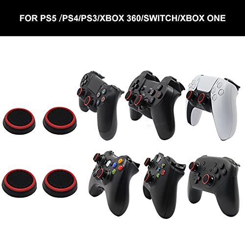 4pcs Silicone Analog Thumb Stick Pegation Cover for PS4 para PS3 / NS/Gorras de thumbstick de Xbox One/Xbox 360 para PS5 Accesorios (Color : Black Green)