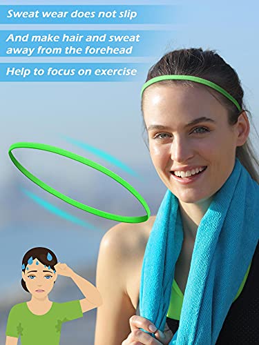 5 Diademas Deportivas Elásticas Finas y Antideslizantes Diadema de Cabello de Entrenamiento Delgado de Ejercicio Banda de Cabeza Atlética para Unisex Tenis Baloncesto Fútbol Ciclismo Yoga