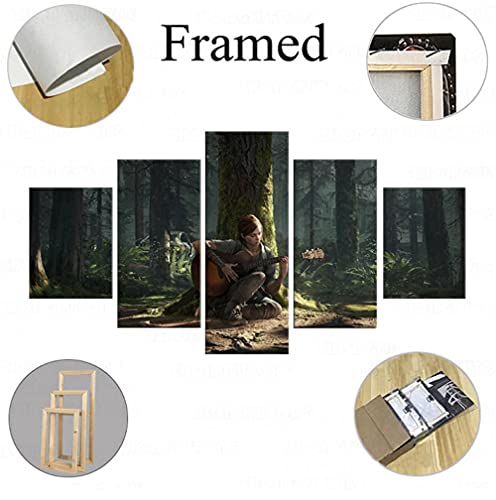 5 paneles con Pubg Playerunknowns Battlegrounds enmarcado, póster de juego, obra de arte, pintura de pared sobre lienzo para decoración del hogar, 150x80cm