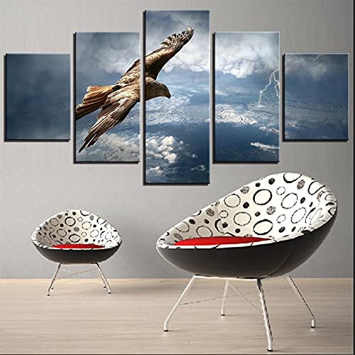 5 Panel/Set Lienzos Handart Cuadro En Lienzo Cinco Partes HD Clásico Óleo Impresiones Decorativas Cartel Arte Pared Pinturas Hogar Lienzo Imágenes De Animales Bird Hawk Wallpapers